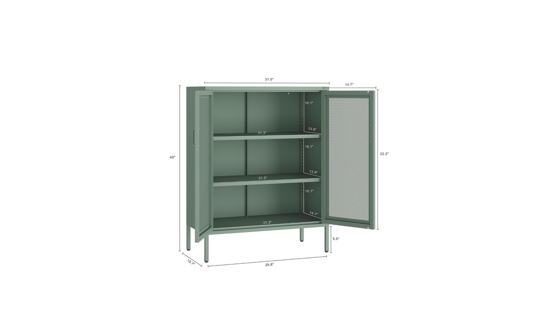 Manhattan Comfort Amelia Metal Accent Cabinet-Jennifer Furniture