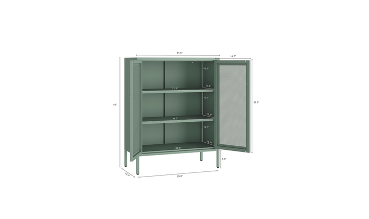 Manhattan Comfort Amelia Metal Accent Cabinet-Jennifer Furniture