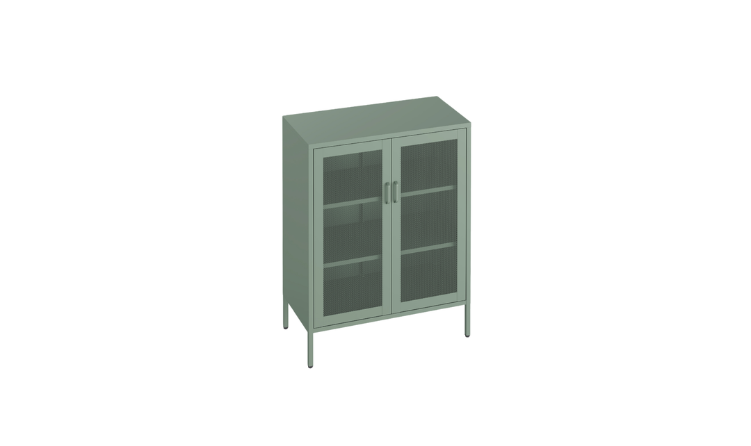 Manhattan Comfort Amelia Metal Accent Cabinet-Jennifer Furniture