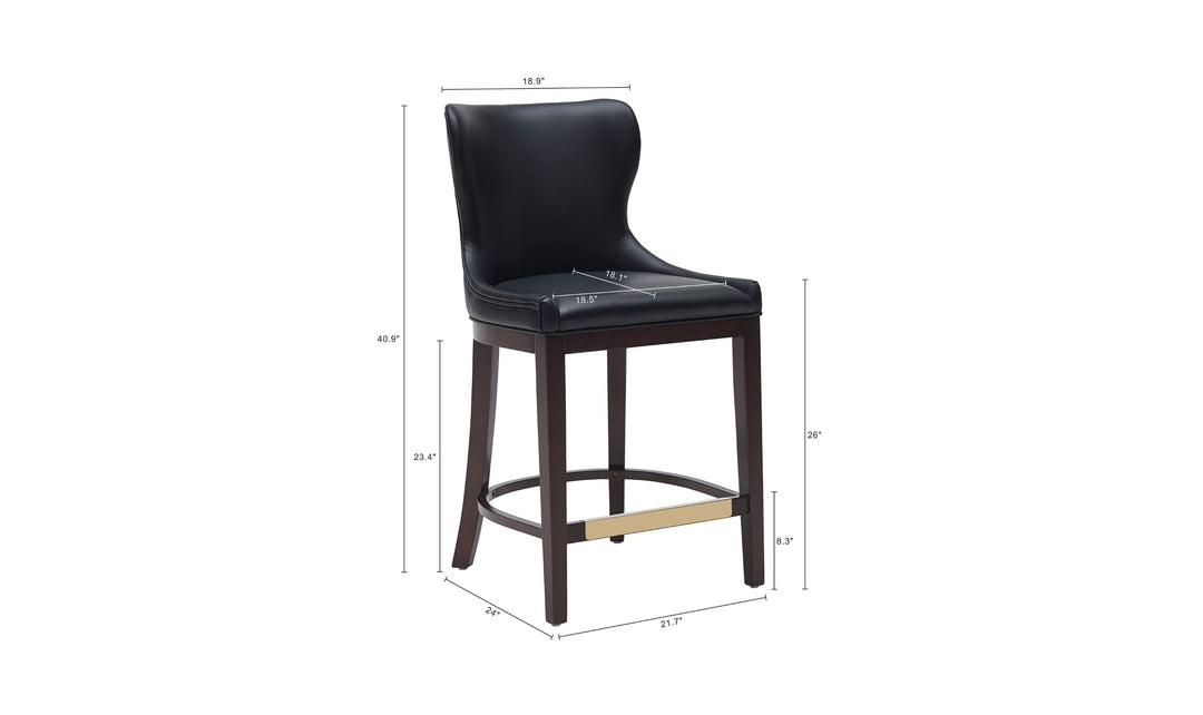 Manhattan Comfort Blair Wood Upholstered Counter Stool-Jennifer Furniture