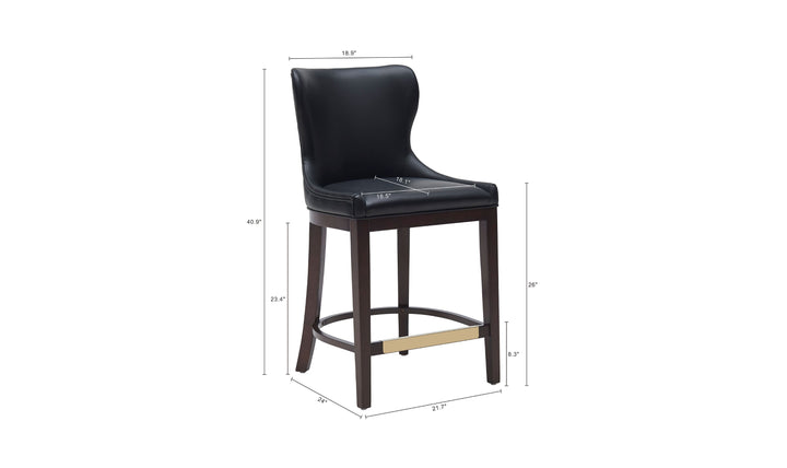Manhattan Comfort Blair Wood Upholstered Counter Stool-Jennifer Furniture