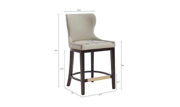 Manhattan Comfort Blair Wood Upholstered Counter Stool-Jennifer Furniture