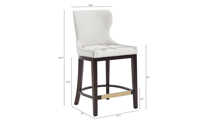 Manhattan Comfort Blair Wood Upholstered Counter Stool-Jennifer Furniture