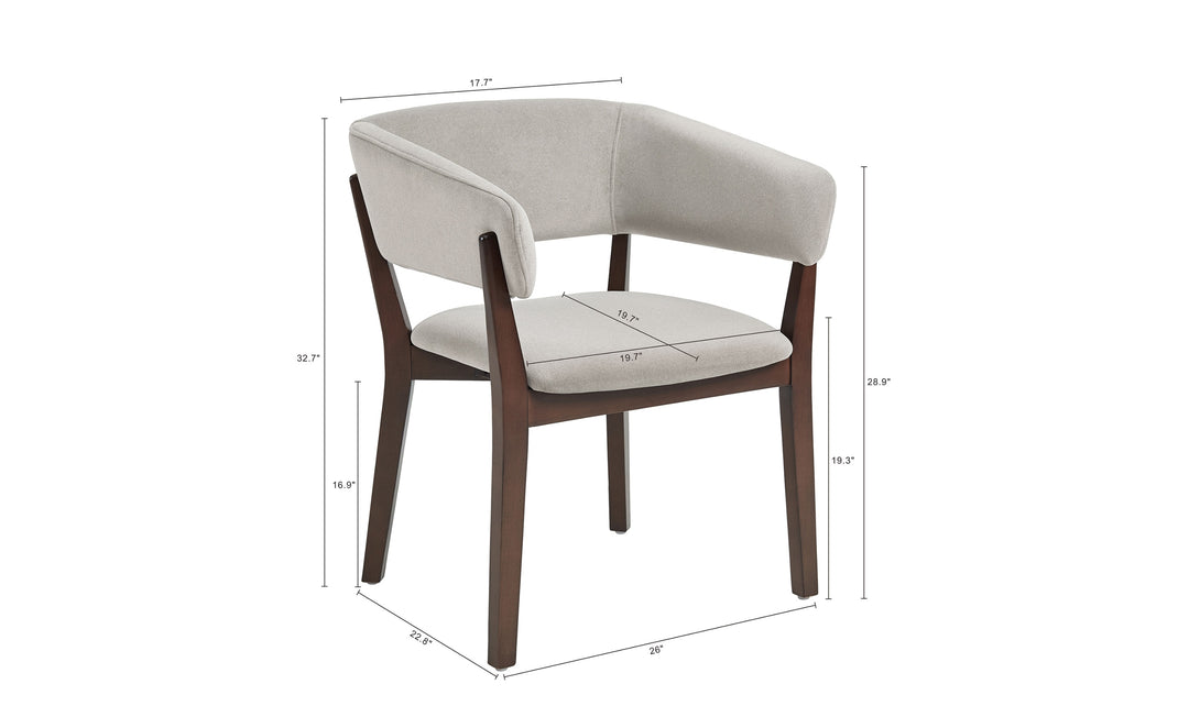 Manhattan Comfort Blake Faux Fabric Mohair Wood Base Armchair