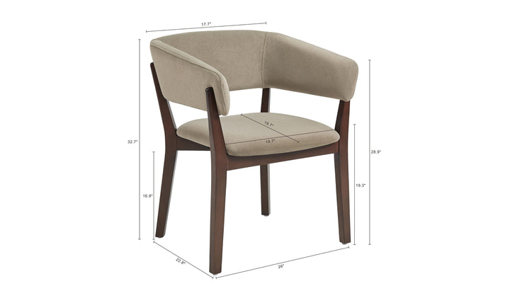 Manhattan Comfort Blake Faux Fabric Mohair Wood Base Armchair