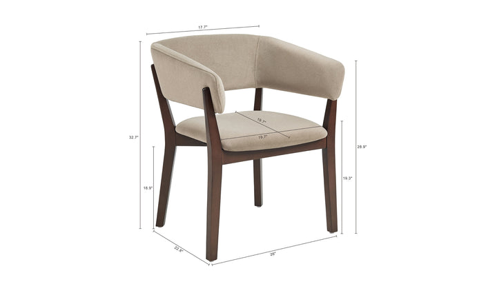 Manhattan Comfort Blake Faux Fabric Mohair Wood Base Armchair