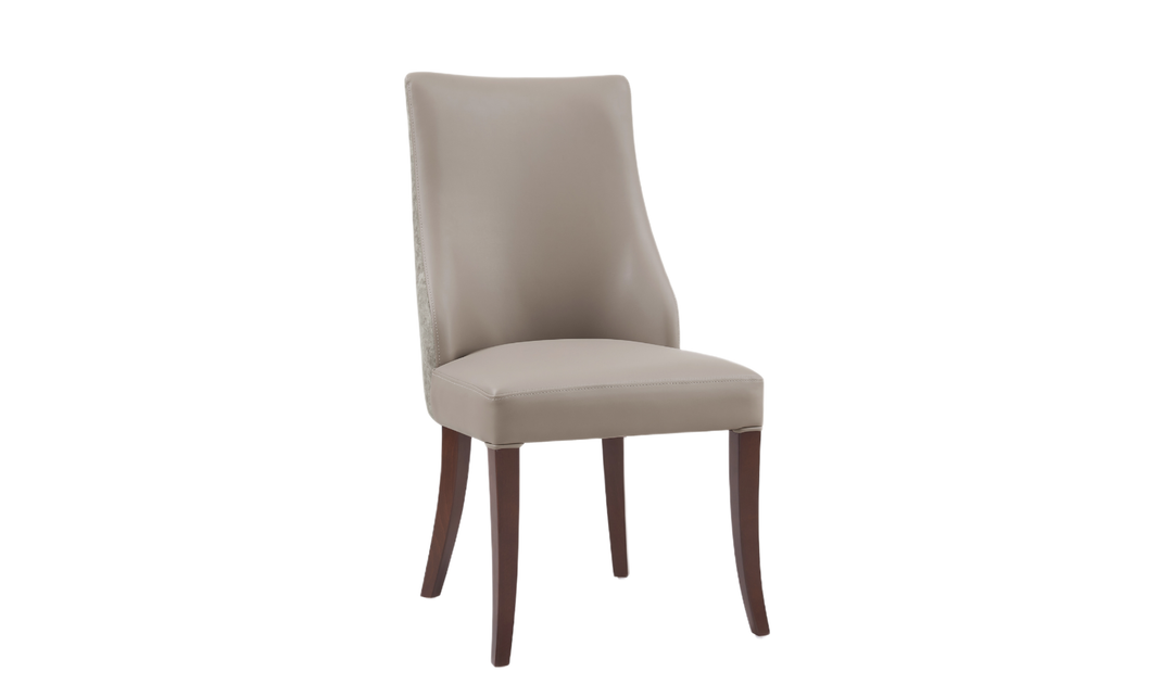 Manhattan Comfort Connie Wood Vegan Leather and Velvet Accent Chair With Set of Two-Jennifer Furniture