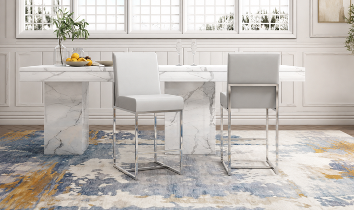 Manhattan Comfort Element Metal Upholstered Counter Stool