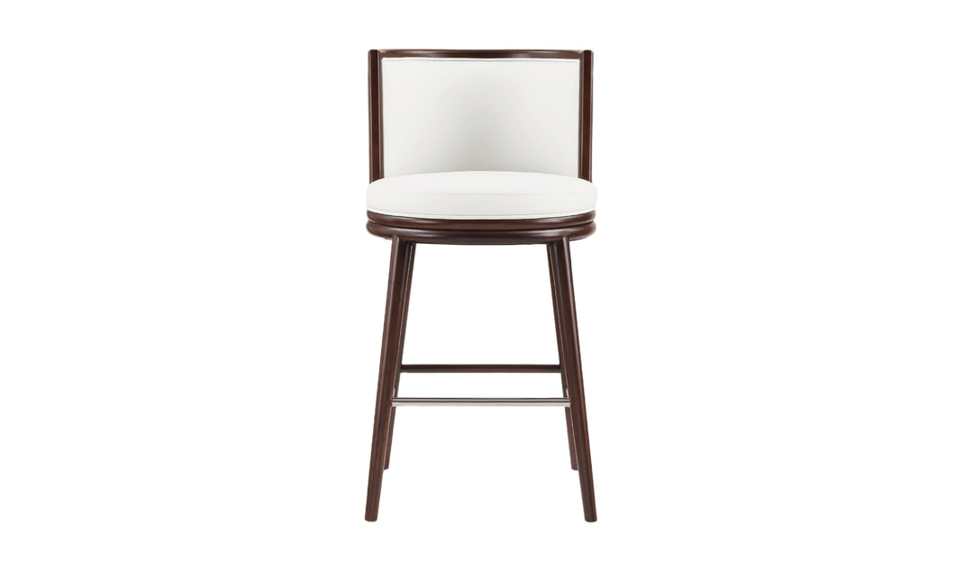 Manhattan Comfort Evalyn Wooden Upholstered Barstool-Jennifer Furniture

