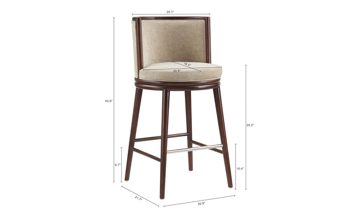 Manhattan Comfort Evalyn Wooden Upholstered Barstool