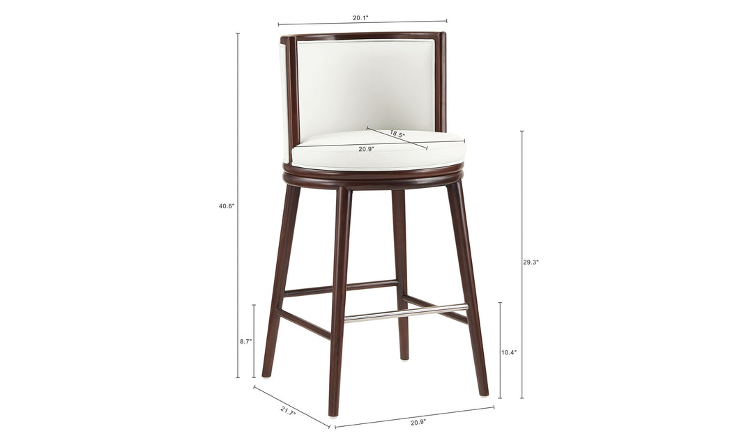 Manhattan Comfort Evalyn Wooden Upholstered Barstool-Jennifer Furniture
