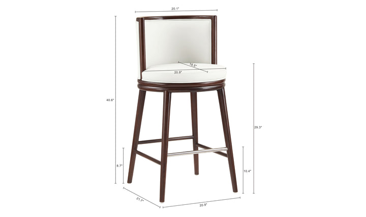 Manhattan Comfort Evalyn Wooden Upholstered Barstool-Jennifer Furniture
