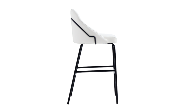 Manhattan Comfort Gracie Metal Upholstered Barstool With Two-Tone