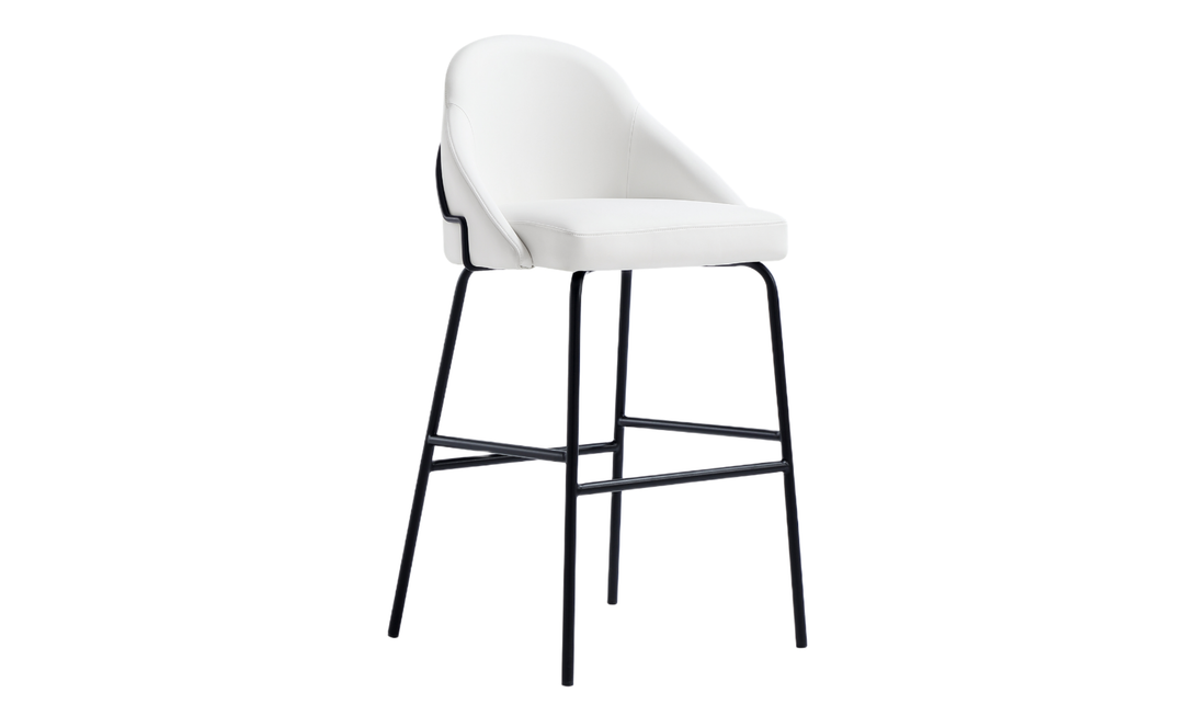 Manhattan Comfort Gracie Metal Upholstered Barstool With Two-Tone