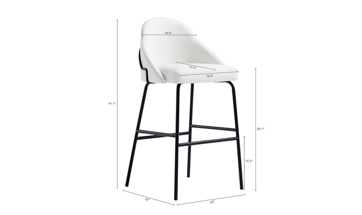 Manhattan Comfort Gracie Metal Upholstered Barstool With Two-Tone