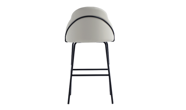 Manhattan Comfort Gracie Metal Upholstered Barstool With Two-Tone