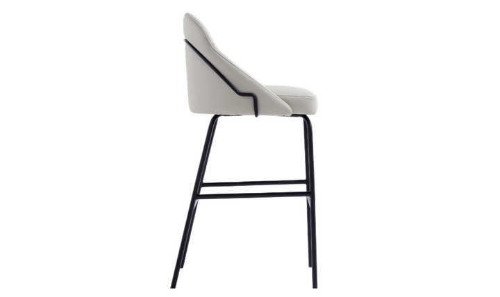 Manhattan Comfort Gracie Metal Upholstered Barstool With Two-Tone