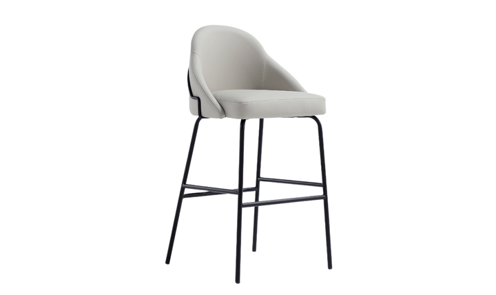Manhattan Comfort Gracie Metal Upholstered Barstool With Two-Tone
