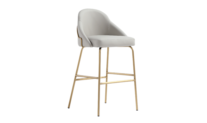 Manhattan Comfort Gracie Metal Upholstered Barstool With Two-Tone