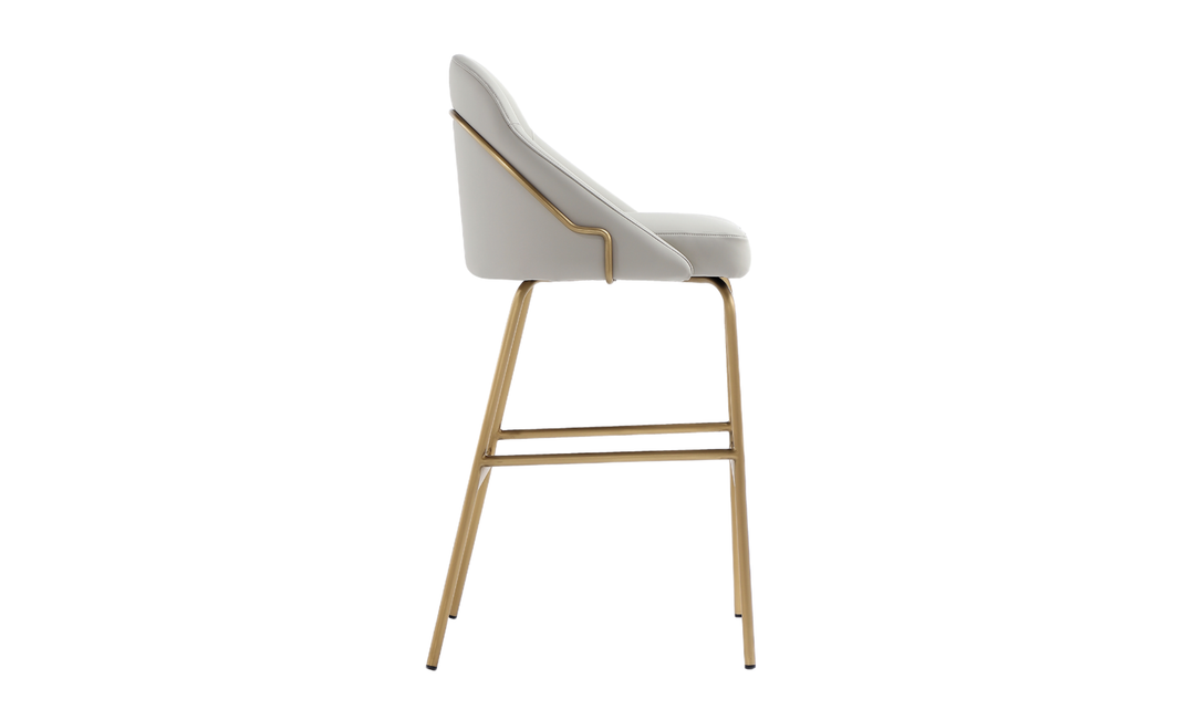 Manhattan Comfort Gracie Metal Upholstered Barstool With Two-Tone