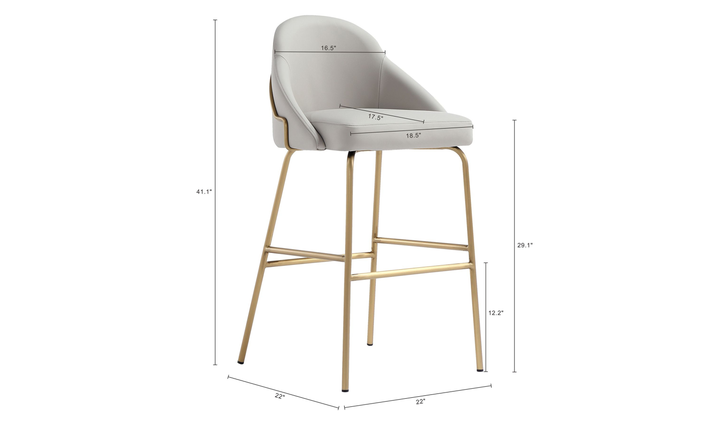 Manhattan Comfort Gracie Metal Upholstered Barstool With Two-Tone