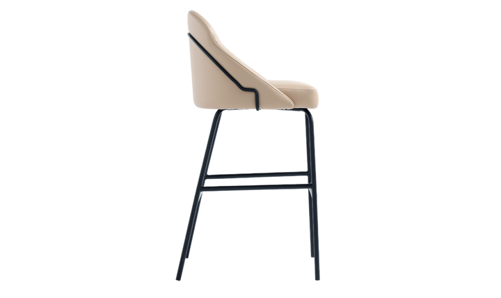 Manhattan Comfort Gracie Metal Upholstered Barstool With Two-Tone