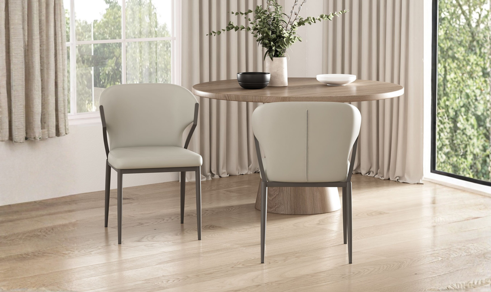 Manhattan Comfort Kirsten Metal Vegan Leather Dining Chair With Set Of Two-jennifer