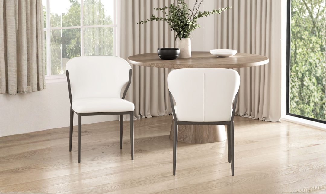 Manhattan Comfort Kirsten Metal Vegan Leather Dining Chair With Set Of Two-jennifer