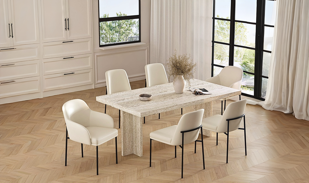 Manhattan Comfort Loft Metal Vegan Leather Side Chair-Jennifer Furniture