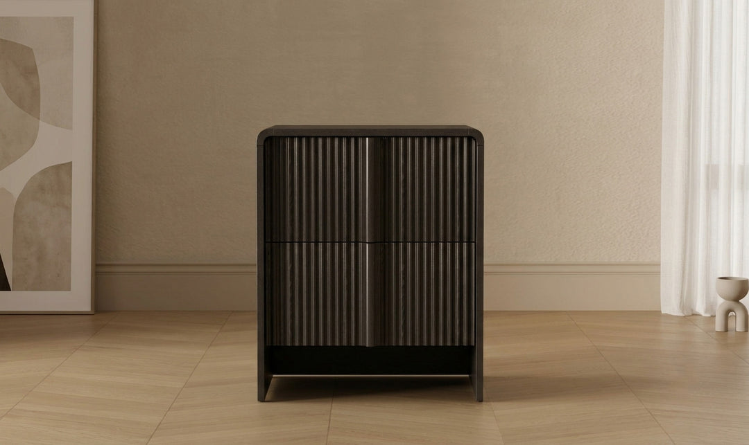Manhattan Comfort Novara Wooden Nightstand With Two-Drawers