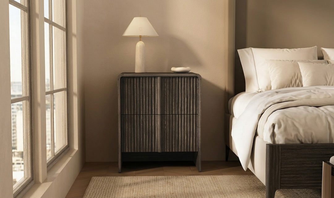 Manhattan Comfort Novara Wooden Nightstand With Two-Drawers