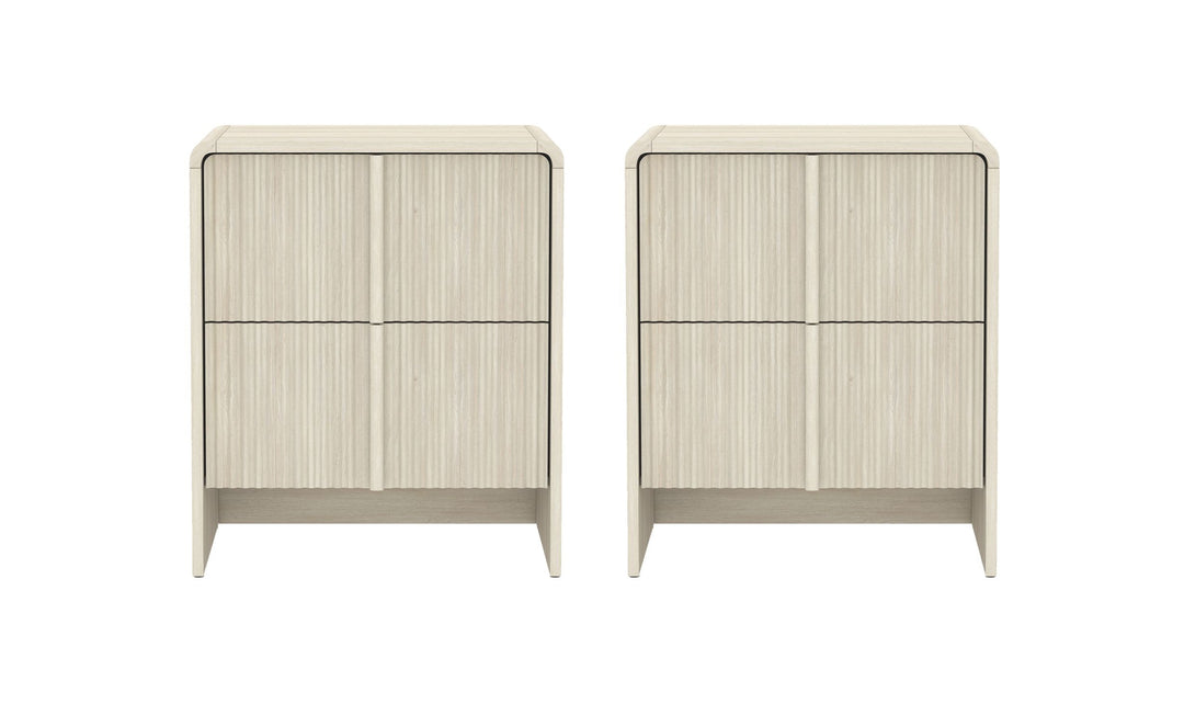 Manhattan Comfort Novara Wooden Nightstand With Two-Drawers