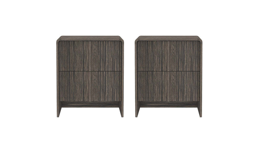 Manhattan Comfort Novara Wooden Nightstand With Two-Drawers
