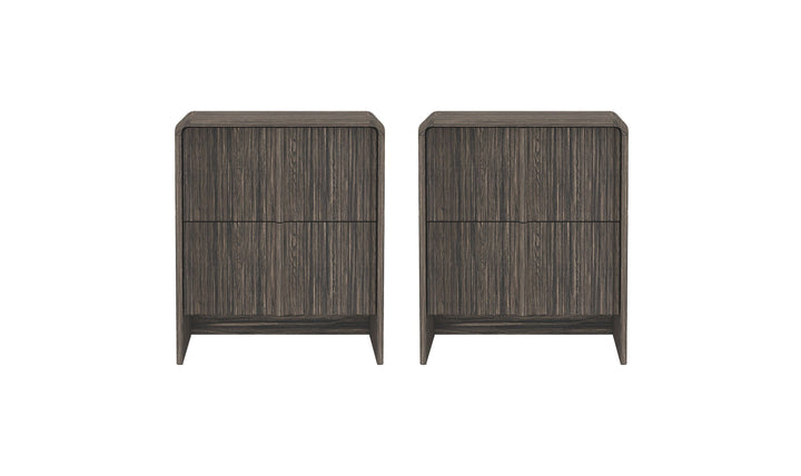 Manhattan Comfort Novara Wooden Nightstand With Two-Drawers