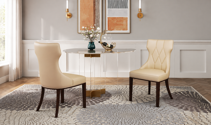 Manhattan Comfort Reine Wood Upholstered Dining Chair-Jennifer Furniture