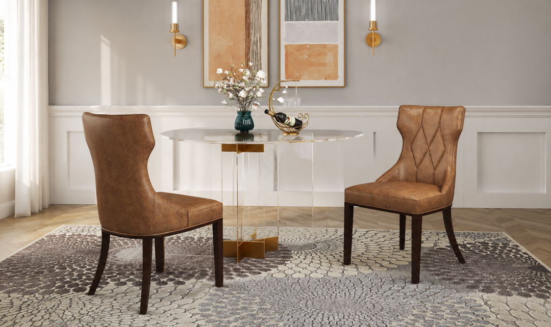 Manhattan Comfort Reine Wood Upholstered Dining Chair-Jennifer Furniture