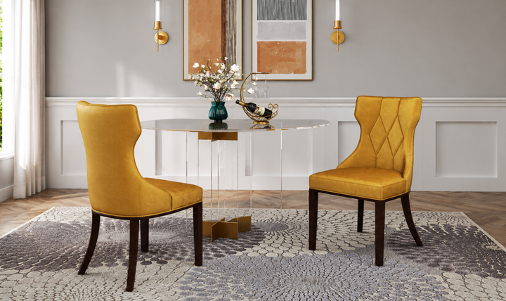 Manhattan Comfort Reine Wood Upholstered Dining Chair-Jennifer Furniture