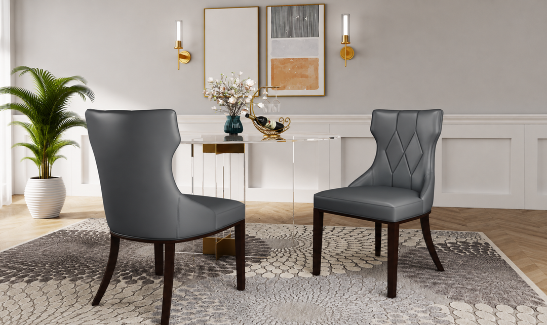 Manhattan Comfort Reine Wood Upholstered Dining Chair-Jennifer Furniture