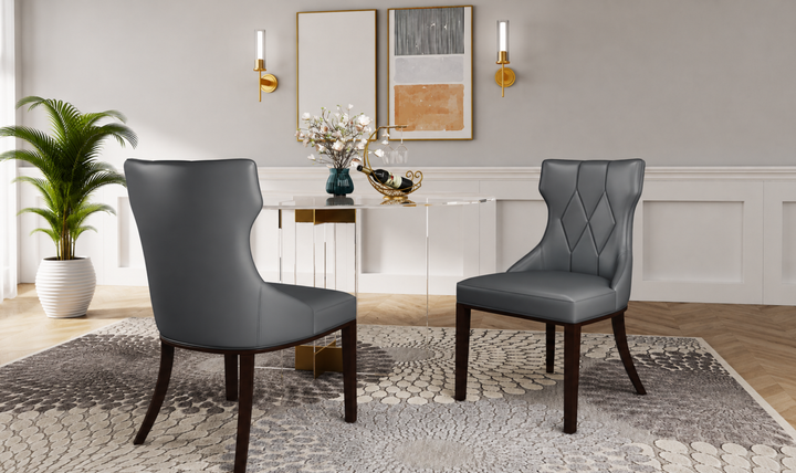 Manhattan Comfort Reine Wood Upholstered Dining Chair-Jennifer Furniture