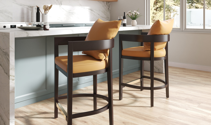 Manhattan Comfort Ritz Wood Upholstered Counter Stool-Jennifer