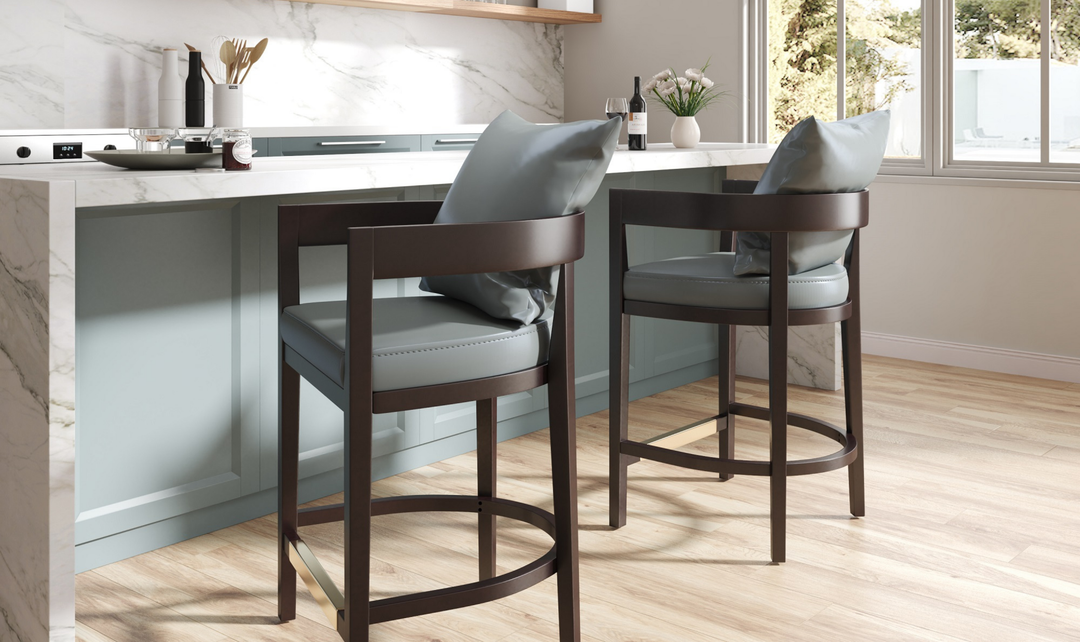Manhattan Comfort Ritz Wood Upholstered Counter Stool-Jennifer