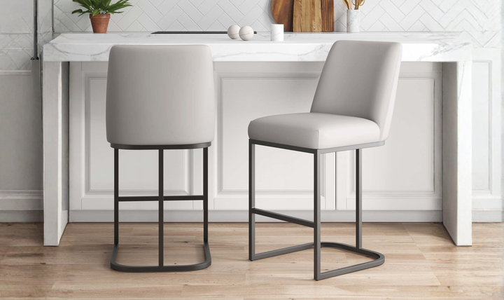 Manhattan Comfort Serena Metal Upholstered Counter Stool-Jennifer Furniture