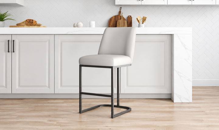 Manhattan Comfort Serena Metal Upholstered Counter Stool-Jennifer Furniture