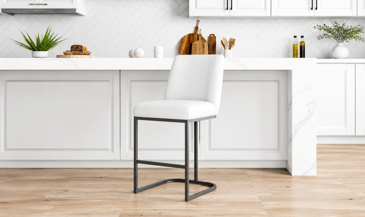 Manhattan Comfort Serena Metal Upholstered Counter Stool-Jennifer Furniture