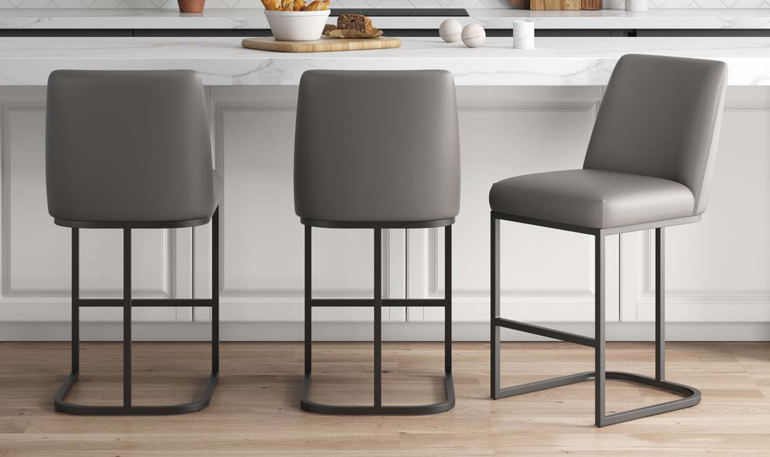 Manhattan Comfort Serena Metal Upholstered Counter Stool-Jennifer Furniture
