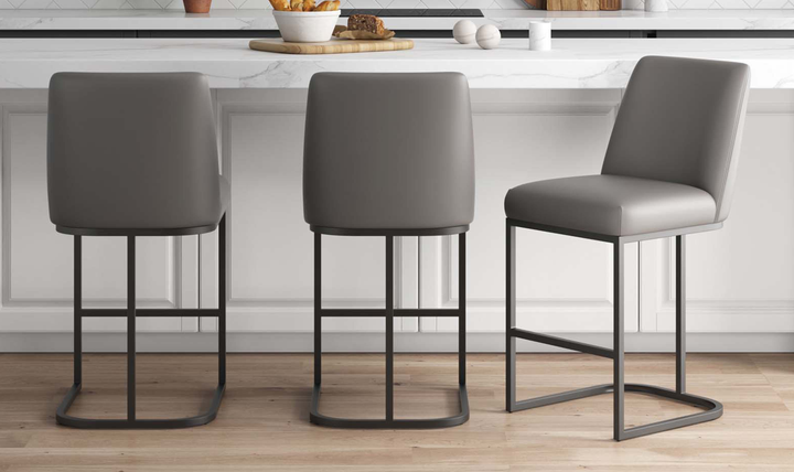Manhattan Comfort Serena Metal Upholstered Counter Stool-Jennifer Furniture