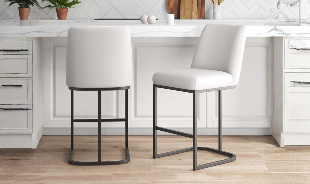 Manhattan Comfort Serena Metal Upholstered Counter Stool-Jennifer Furniture