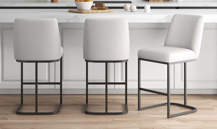 Manhattan Comfort Serena Metal Upholstered Counter Stool-Jennifer Furniture