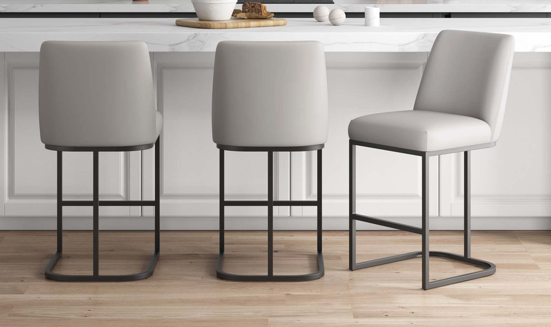 Manhattan Comfort Serena Metal Upholstered Counter Stool-Jennifer Furniture