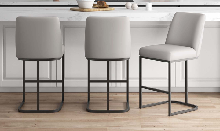Manhattan Comfort Serena Metal Upholstered Counter Stool-Jennifer Furniture